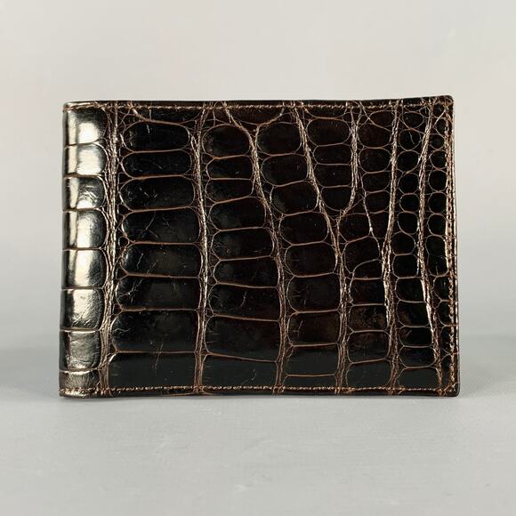DEVECCHI Brown Alligator Leather Wallet - Picture 1 of 3